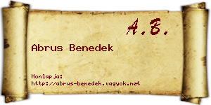 Abrus Benedek névjegykártya